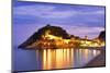 Spain, Catalonia, Costa Brava, Tossa De Mar, Overview of Bay and Castle at Dusk (Mr)-Shaun Egan-Mounted Photographic Print