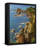 Spain, Catalonia, Costa Brava, Tossa De Mar, Overview of Bay-Shaun Egan-Framed Stretched Canvas