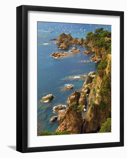 Spain, Catalonia, Costa Brava, Tossa De Mar, Overview of Bay-Shaun Egan-Framed Photographic Print