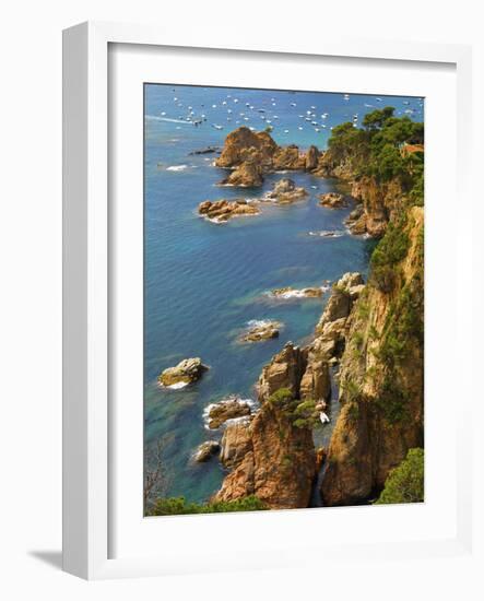 Spain, Catalonia, Costa Brava, Tossa De Mar, Overview of Bay-Shaun Egan-Framed Photographic Print