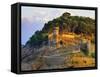 Spain, Catalonia, Costa Brava, Tossa De Mar, Walled Castle at Sunset-Shaun Egan-Framed Stretched Canvas