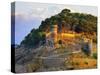 Spain, Catalonia, Costa Brava, Tossa De Mar, Walled Castle at Sunset-Shaun Egan-Stretched Canvas