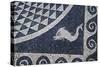 Spain, Catalonia, La Escala, Roman Ampurias, Fish Geometric Floor Mosaic-null-Stretched Canvas