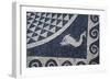 Spain, Catalonia, La Escala, Roman Ampurias, Fish Geometric Floor Mosaic-null-Framed Giclee Print