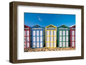 Spain, Costa Brava, Beach Huts-Peter Adams-Framed Photographic Print