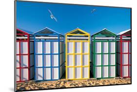 Spain, Costa Brava, Beach Huts-Peter Adams-Mounted Photographic Print