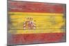 Spain Country Flag - Barnwood Painting-Lantern Press-Mounted Art Print