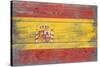 Spain Country Flag - Barnwood Painting-Lantern Press-Stretched Canvas