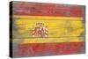 Spain Country Flag - Barnwood Painting-Lantern Press-Stretched Canvas