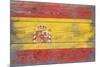 Spain Country Flag - Barnwood Painting-Lantern Press-Mounted Premium Giclee Print