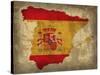 Spain Country Flag Map-Red Atlas Designs-Stretched Canvas