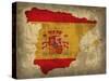 Spain Country Flag Map-Red Atlas Designs-Stretched Canvas