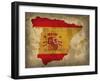 Spain Country Flag Map-Red Atlas Designs-Framed Giclee Print