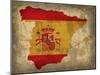 Spain Country Flag Map-Red Atlas Designs-Mounted Giclee Print