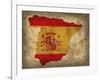 Spain Country Flag Map-Red Atlas Designs-Framed Giclee Print