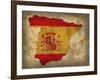 Spain Country Flag Map-Red Atlas Designs-Framed Giclee Print