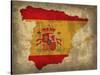 Spain Country Flag Map-Red Atlas Designs-Stretched Canvas