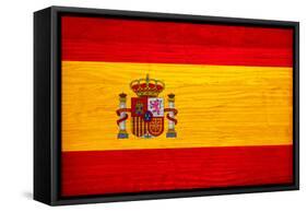 Spain Flag Design with Wood Patterning - Flags of the World Series-Philippe Hugonnard-Framed Stretched Canvas