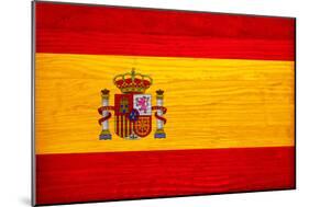 Spain Flag Design with Wood Patterning - Flags of the World Series-Philippe Hugonnard-Mounted Art Print