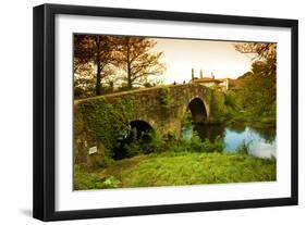 Spain, Galicia, an Old Bridge on the Camino Di Santiago-Ken Scicluna-Framed Premium Photographic Print