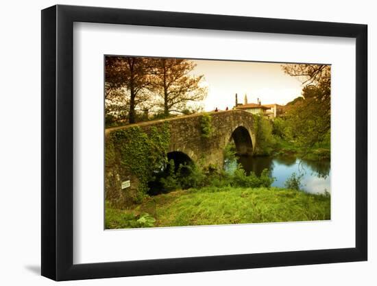 Spain, Galicia, an Old Bridge on the Camino Di Santiago-Ken Scicluna-Framed Photographic Print