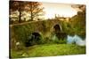 Spain, Galicia, an Old Bridge on the Camino Di Santiago-Ken Scicluna-Stretched Canvas