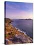 Spain, Galicia, Cangas, Yacht Sailing in Sea at Dusk-Shaun Egan-Stretched Canvas