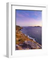 Spain, Galicia, Cangas, Yacht Sailing in Sea at Dusk-Shaun Egan-Framed Photographic Print