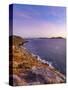 Spain, Galicia, Cangas, Yacht Sailing in Sea at Dusk-Shaun Egan-Stretched Canvas