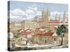 Spain. Galicia. Santiago De Compostela. Engraving-null-Stretched Canvas