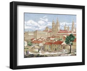 Spain. Galicia. Santiago De Compostela. Engraving-null-Framed Giclee Print