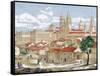 Spain. Galicia. Santiago De Compostela. Engraving-null-Framed Stretched Canvas