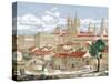 Spain. Galicia. Santiago De Compostela. Engraving-null-Stretched Canvas