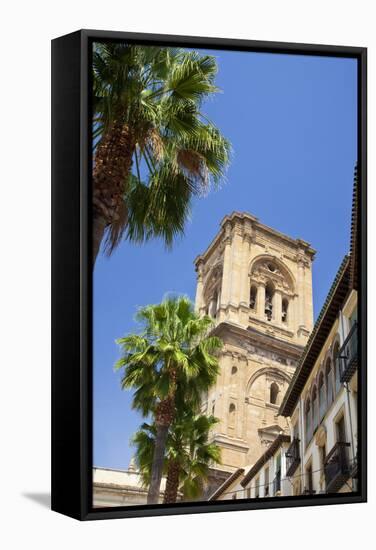 Spain, Granada. This is the bell tower of the Granada Cathedral.-Julie Eggers-Framed Stretched Canvas