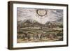 Spain, Granada, View of Granada by Georg Braun, 1594-null-Framed Giclee Print