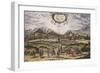 Spain, Granada, View of Granada by Georg Braun, 1594-null-Framed Giclee Print