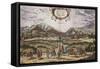 Spain, Granada, View of Granada by Georg Braun, 1594-null-Framed Stretched Canvas