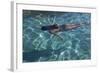 Spain, Ibiza, Cala Jondal. Girl Swimming at Maison De Bang Bang Villa-Katie Garrod-Framed Photographic Print