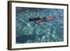 Spain, Ibiza, Cala Jondal. Girl Swimming at Maison De Bang Bang Villa-Katie Garrod-Framed Photographic Print