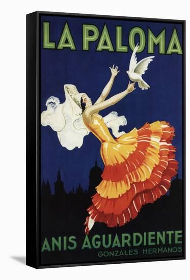Spain - La Paloma - Anis Aguardiente Promotional Poster-Lantern Press-Framed Stretched Canvas