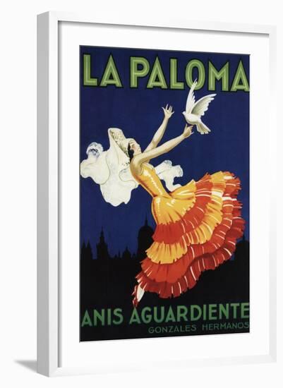 Spain - La Paloma - Anis Aguardiente Promotional Poster-Lantern Press-Framed Art Print