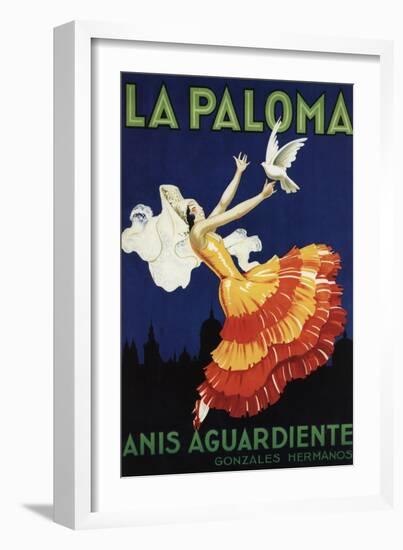 Spain - La Paloma - Anis Aguardiente Promotional Poster-Lantern Press-Framed Art Print