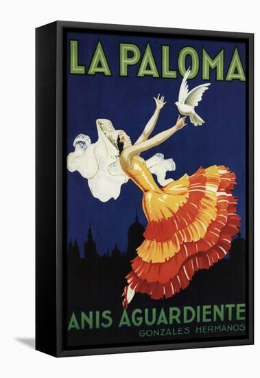 Spain - La Paloma - Anis Aguardiente Promotional Poster-Lantern Press-Framed Stretched Canvas