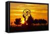 Spain, Madrid, Airport, Barajas, Viewpoint, Monument, Sunset-Chris Seba-Framed Stretched Canvas