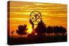 Spain, Madrid, Airport, Barajas, Viewpoint, Monument, Sunset-Chris Seba-Stretched Canvas
