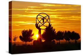 Spain, Madrid, Airport, Barajas, Viewpoint, Monument, Sunset-Chris Seba-Stretched Canvas