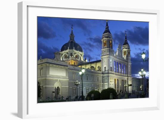 Spain, Madrid, Cathedral Nuestra Senora De Alpudena, Twilight-Chris Seba-Framed Photographic Print