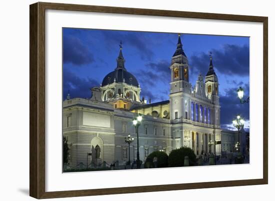 Spain, Madrid, Cathedral Nuestra Senora De Alpudena, Twilight-Chris Seba-Framed Photographic Print