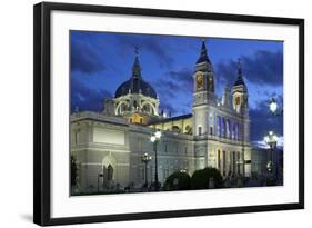 Spain, Madrid, Cathedral Nuestra Senora De Alpudena, Twilight-Chris Seba-Framed Photographic Print