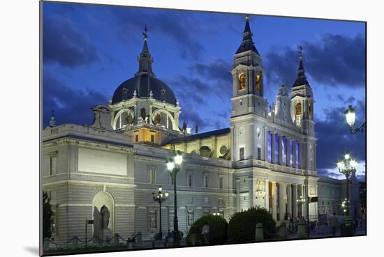 Spain, Madrid, Cathedral Nuestra Senora De Alpudena, Twilight-Chris Seba-Mounted Photographic Print